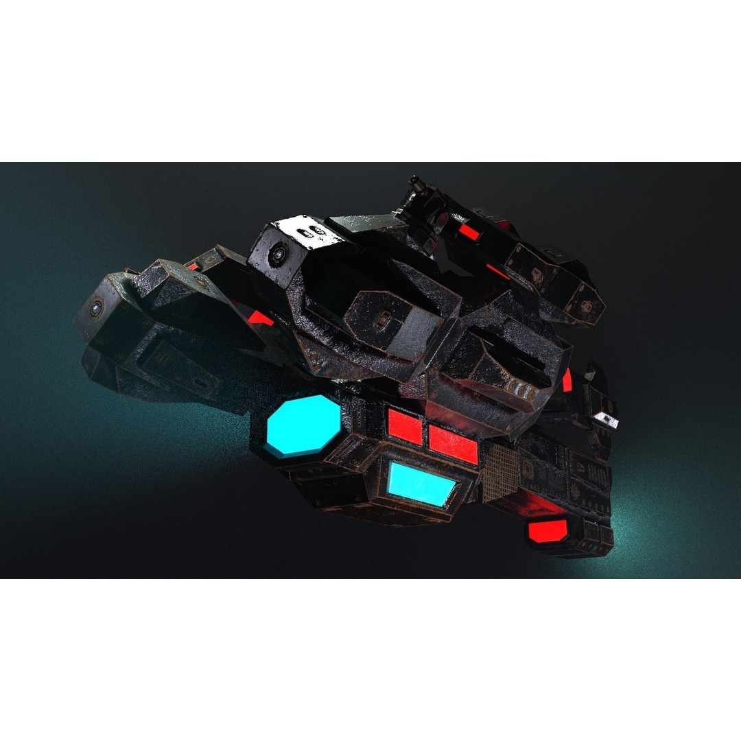 Sci-Fi Spaceship 3D Model – Low Poly PBR Game Asset, FBX - View 5