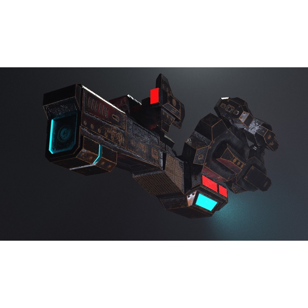 Sci-Fi Spaceship 3D Model – Low Poly PBR Game Asset, FBX - View 7