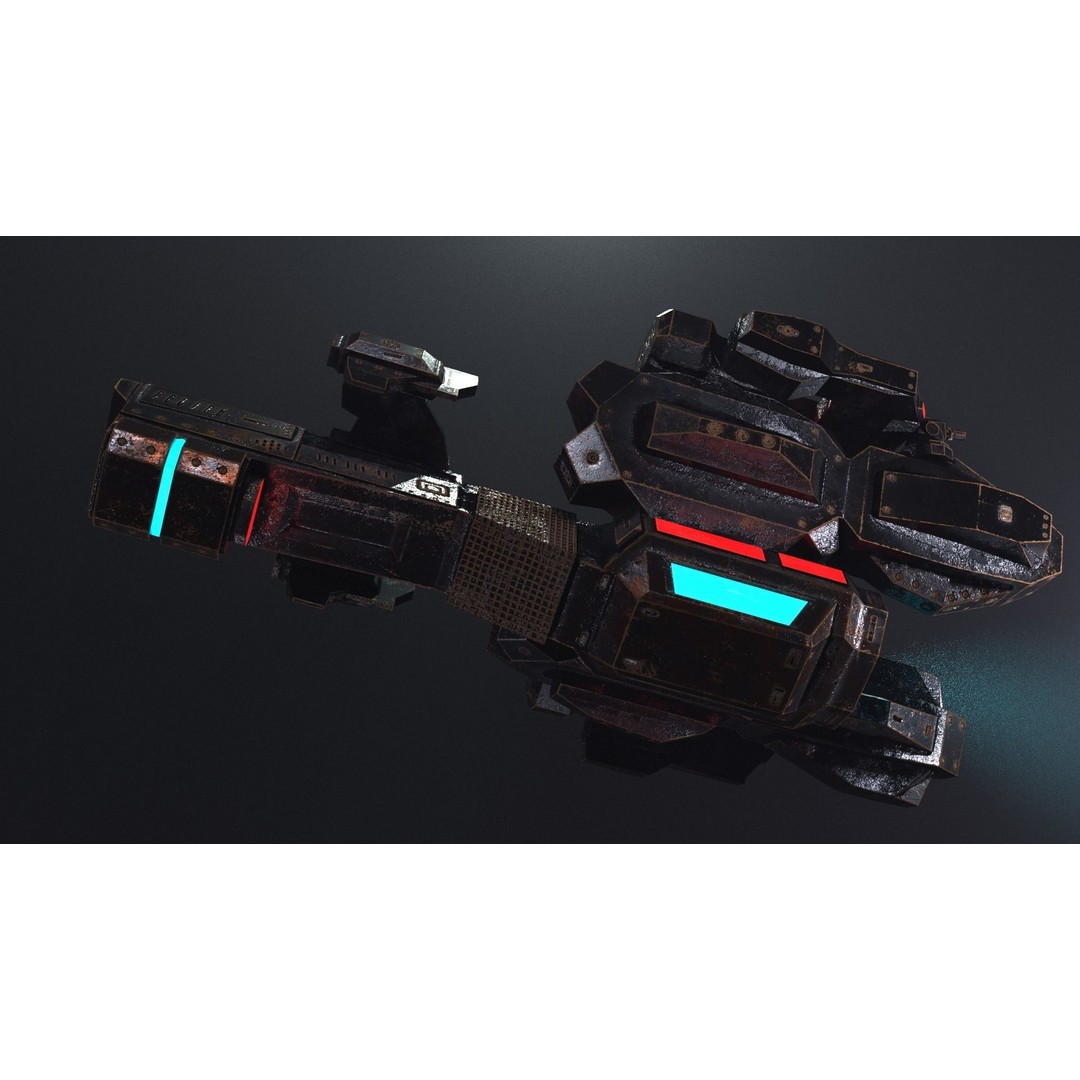 Sci-Fi Spaceship 3D Model – Low Poly PBR Game Asset, FBX - View 8