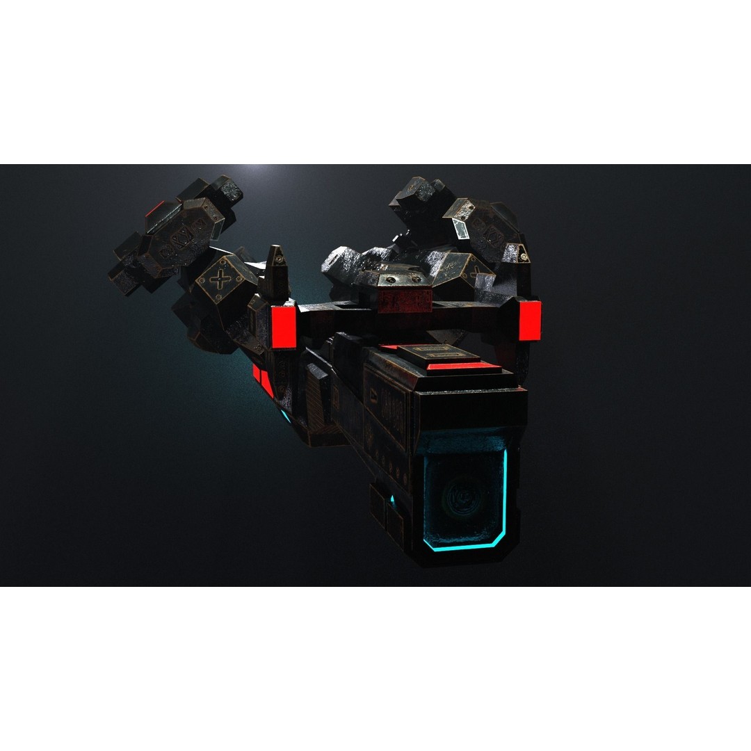 Sci-Fi Spaceship 3D Model – Low Poly PBR Game Asset, FBX - View 9