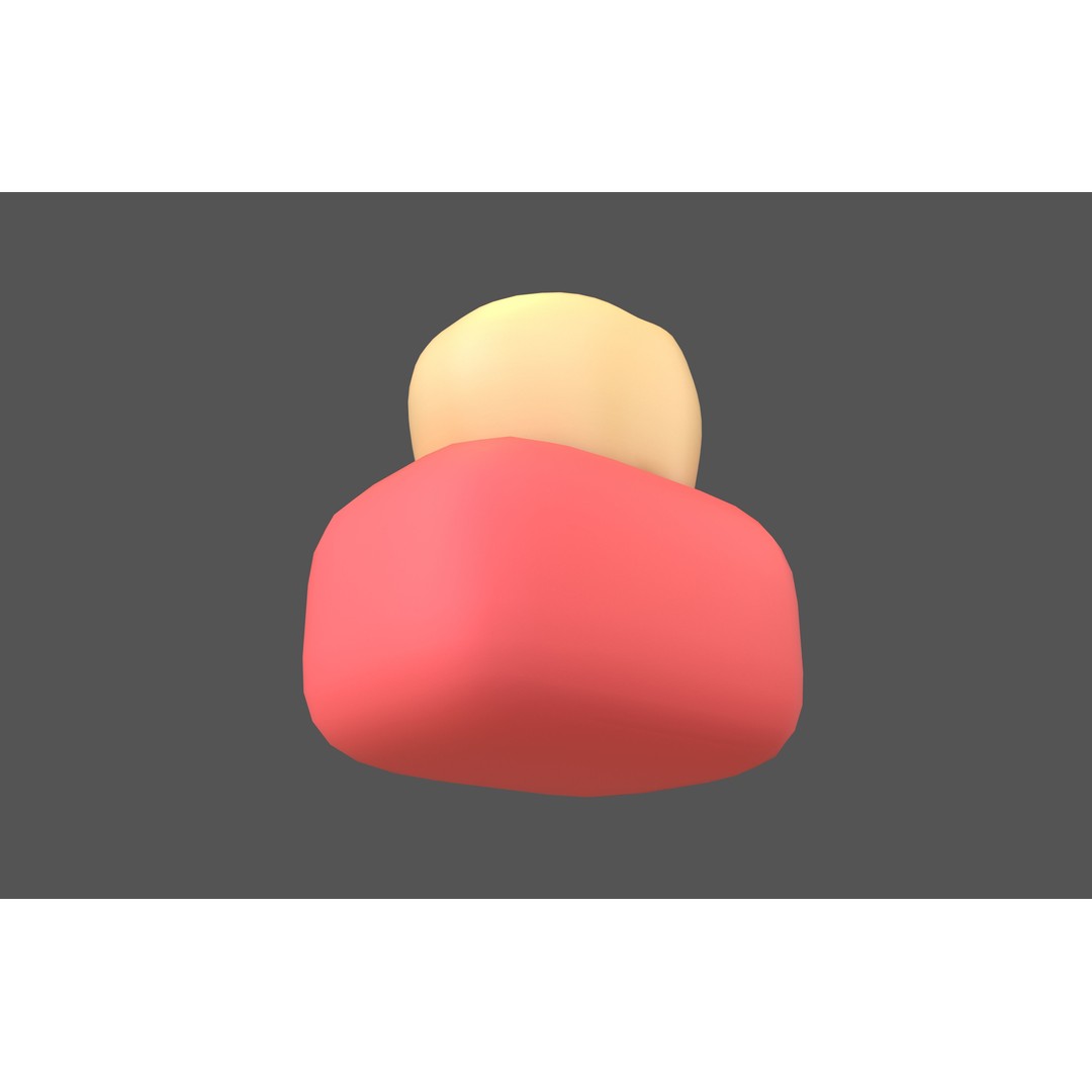Tooth With Gums Emoji 3D Model – Low Poly PBR Asset, FBX, OBJ - View 4
