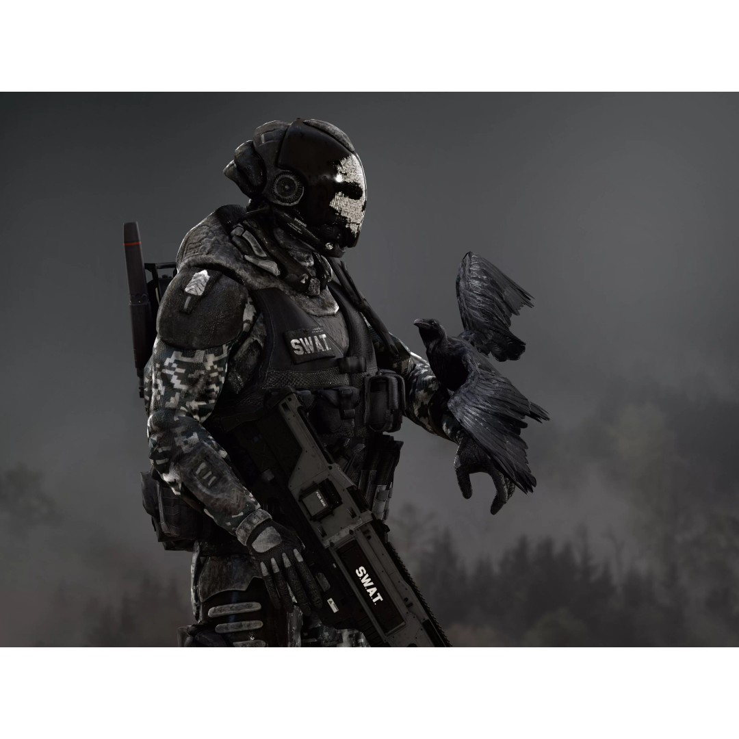 Sci-Fi Ghost Soldier 3D Model – Low Poly Rigged Character, FBX, OBJ - View 11