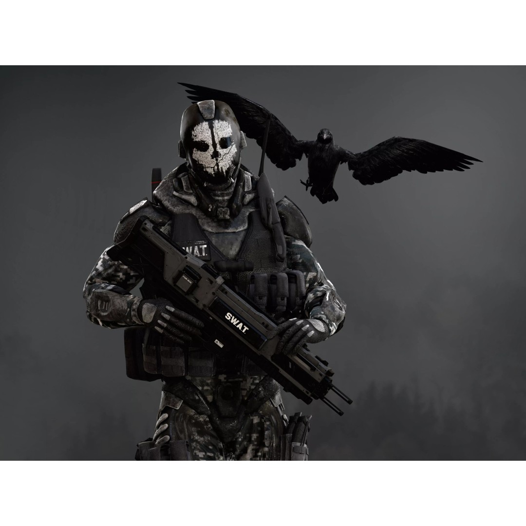 Sci-Fi Ghost Soldier 3D Model – Low Poly Rigged Character, FBX, OBJ - View 5