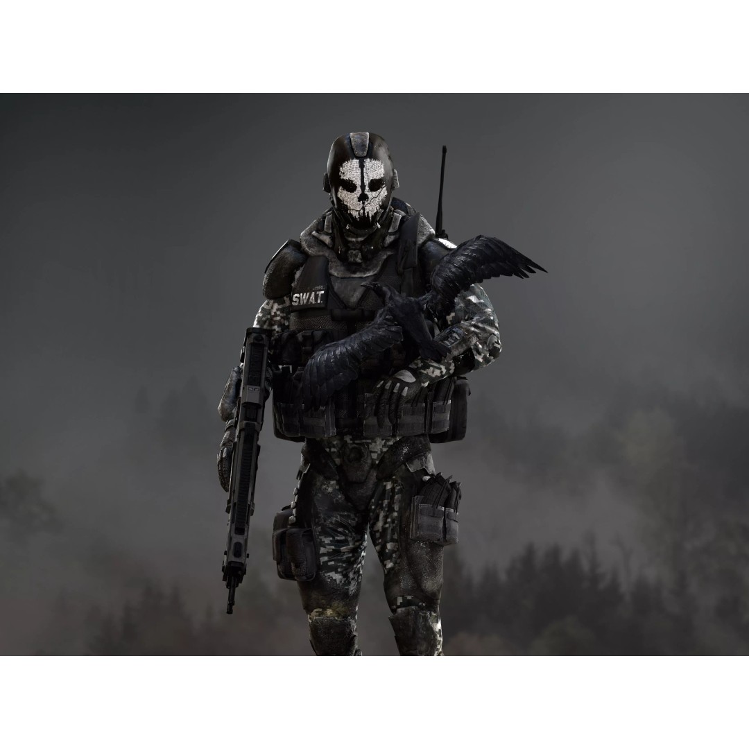 Sci-Fi Ghost Soldier 3D Model – Low Poly Rigged Character, FBX, OBJ - View 7