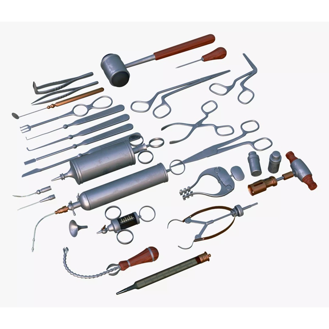 Antique Medical Tools 3D Model – Vintage Surgical Instruments, Blender, FBX - View 5