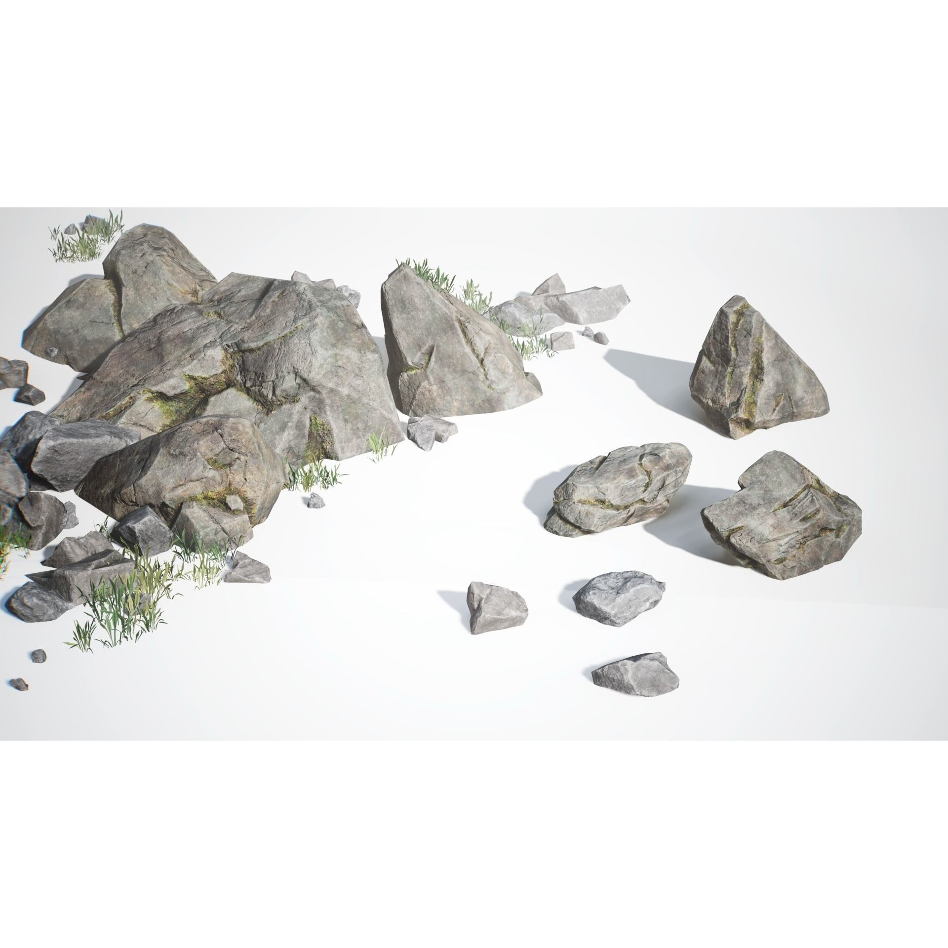 Rocky Pine Trees Forest Biome - Low-Poly Game-Ready 3D Model - View 13