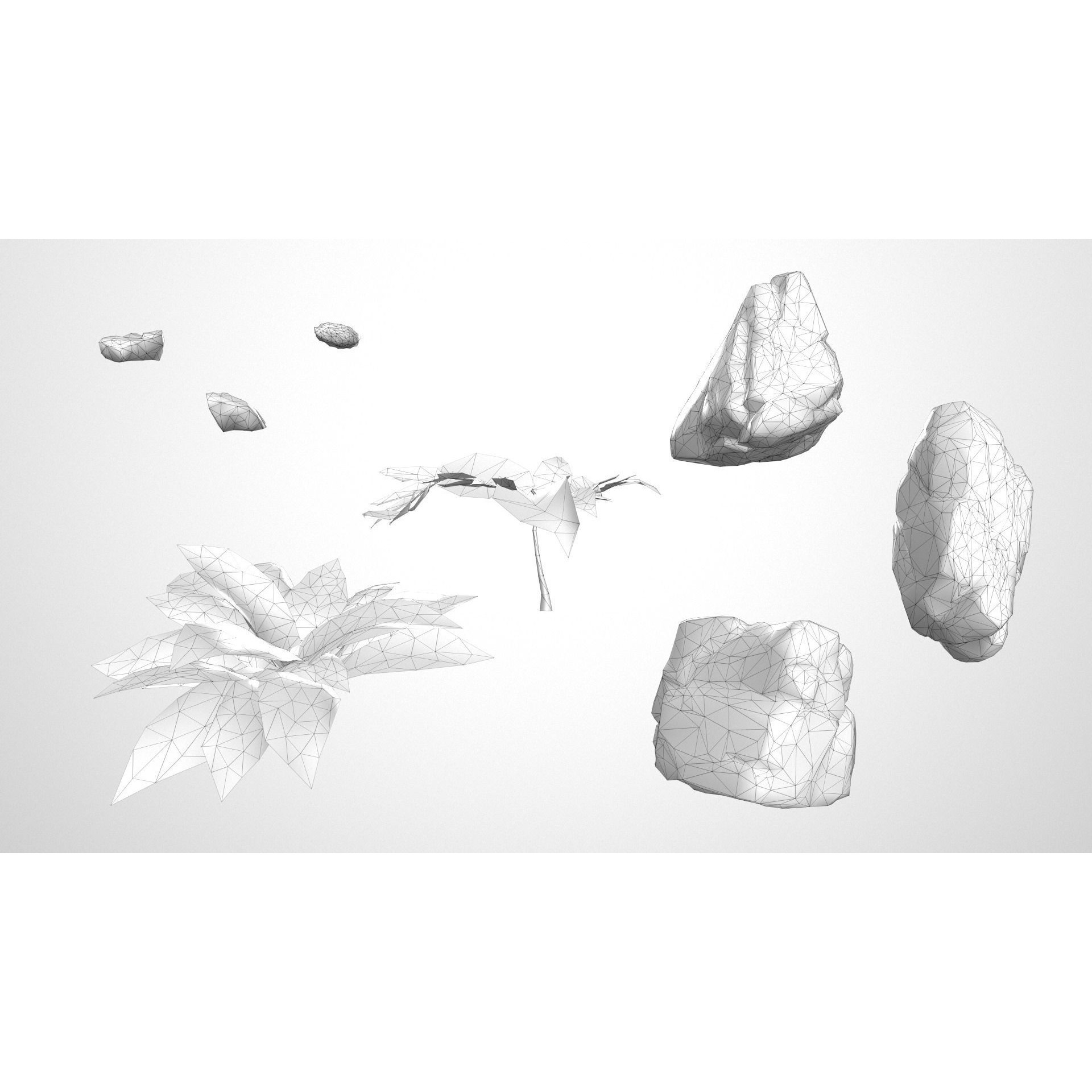 Rocky Pine Trees Forest Biome - Low-Poly Game-Ready 3D Model - View 18