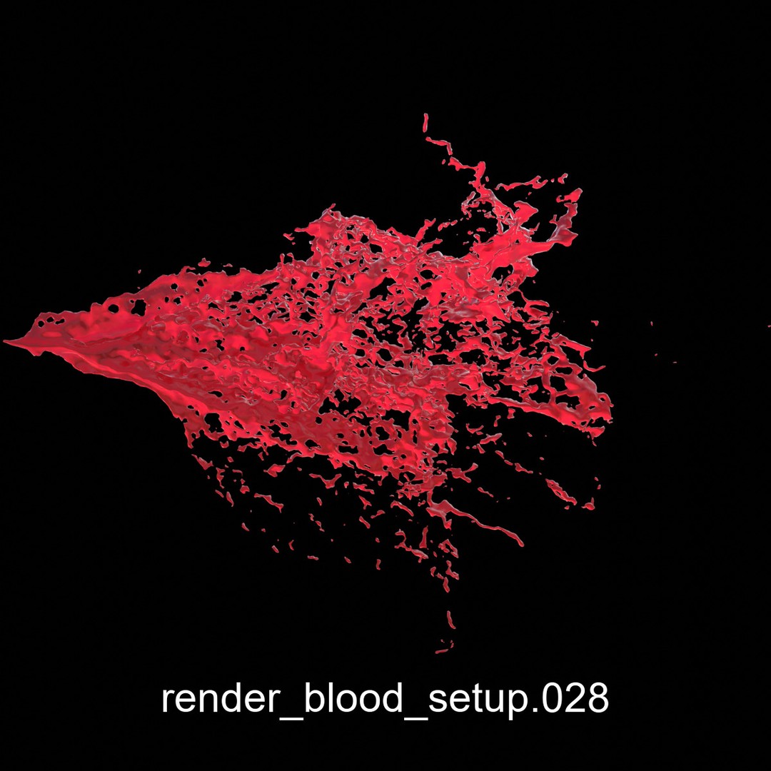 Animated Blood Splashes 3D Model – Liquid Simulation for Action Scenes, Alembic - View 34