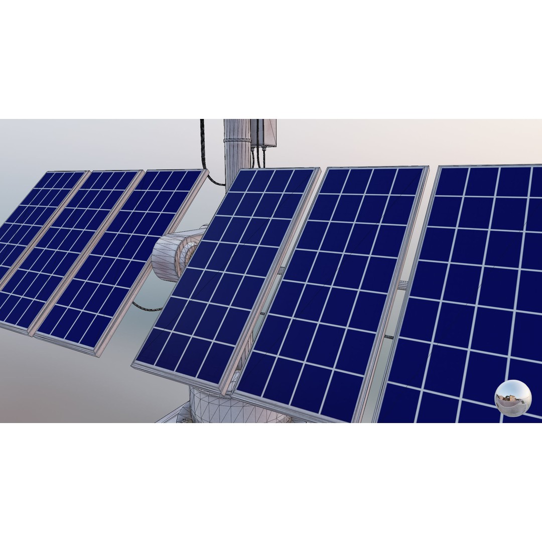 Solar Panel 3D Model – Low Poly PBR Asset, FBX/OBJ Formats - View 13