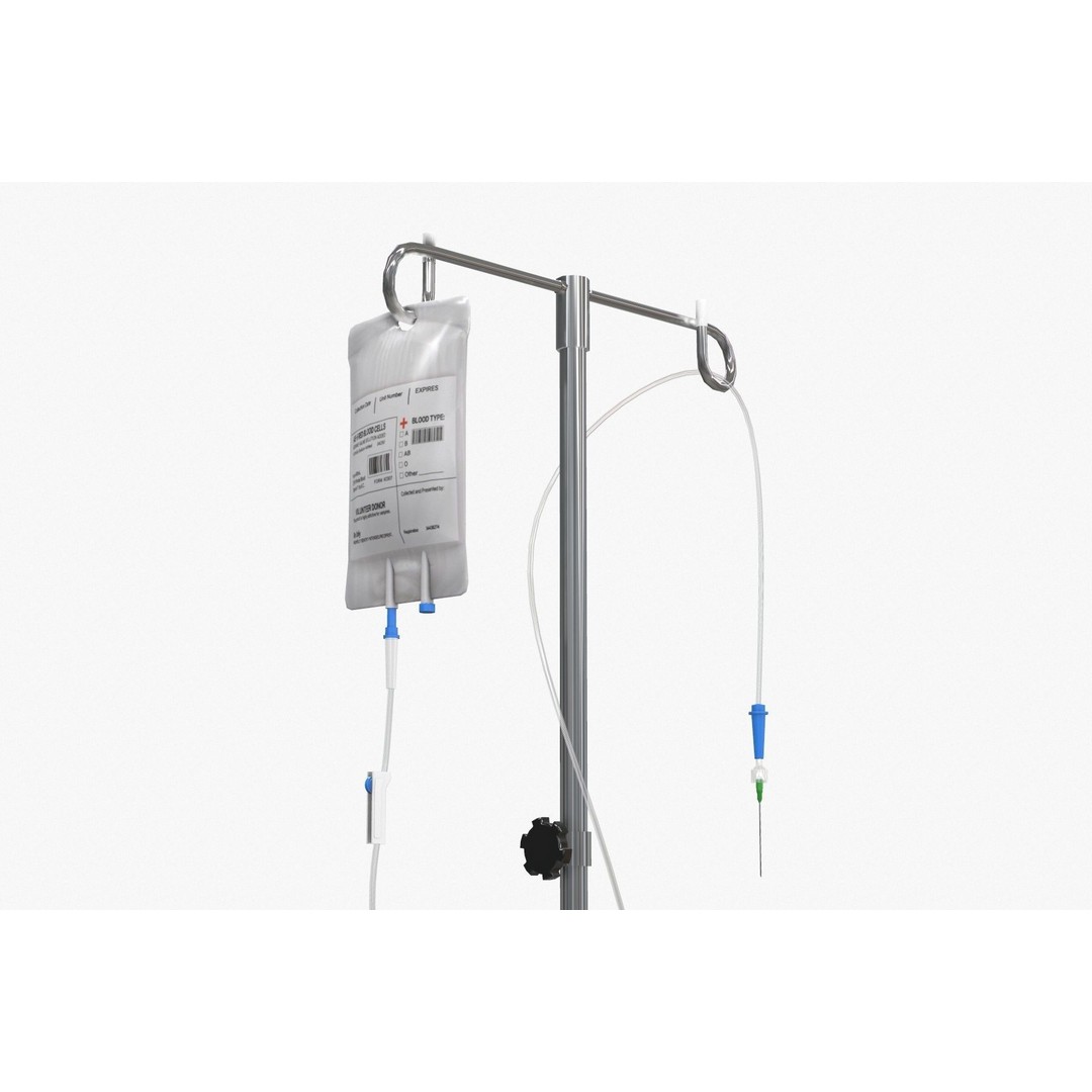IV Blood Bag Dropper Stand 3D Model – Low Poly Medical Asset, FBX - View 10
