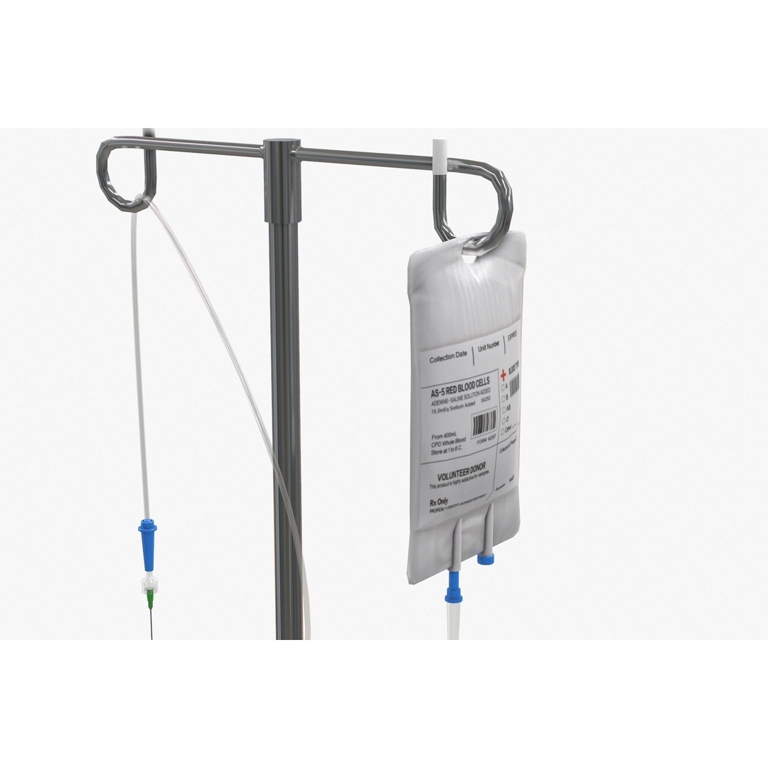 IV Blood Bag Dropper Stand 3D Model – Low Poly Medical Asset, FBX - View 6