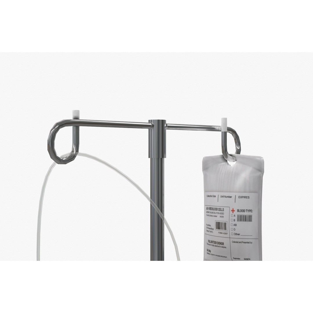 IV Blood Bag Dropper Stand 3D Model – Low Poly Medical Asset, FBX - View 8