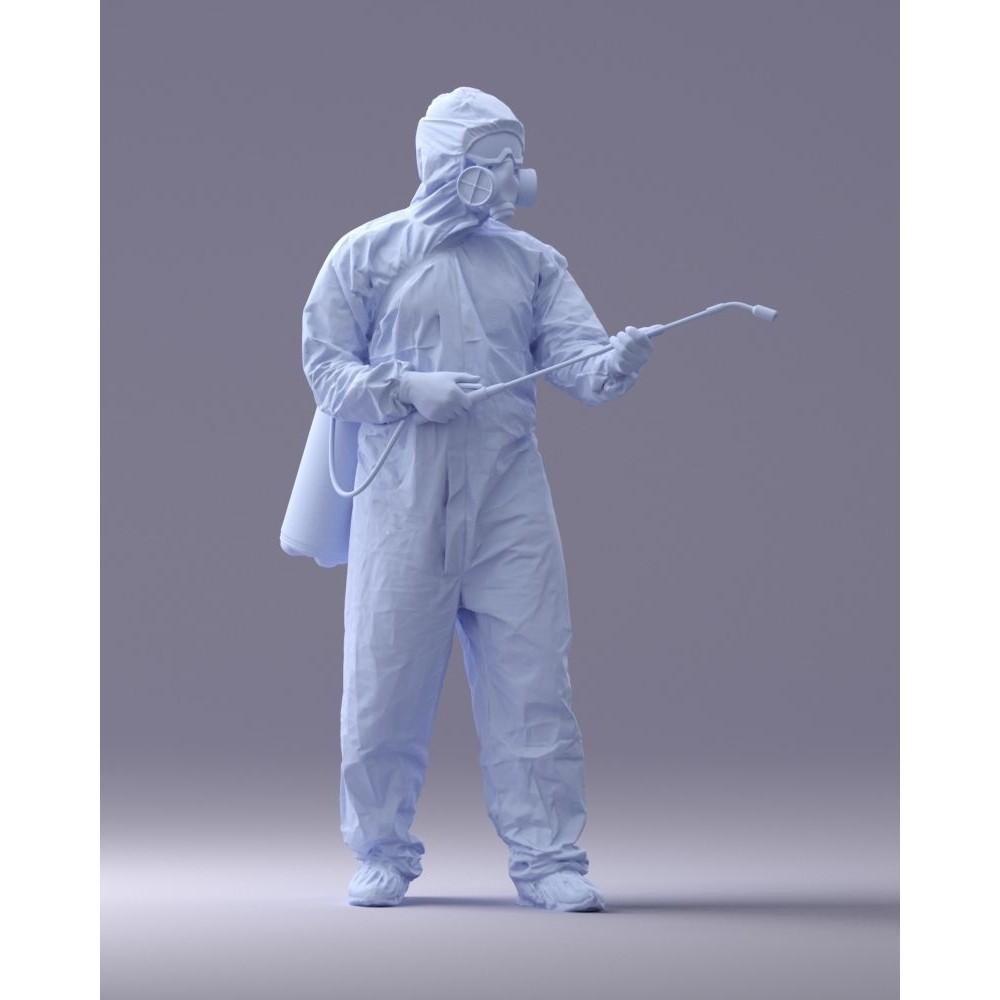 Disinfector 3D Model – Realistic Character in Protective Suit, FBX - View 10
