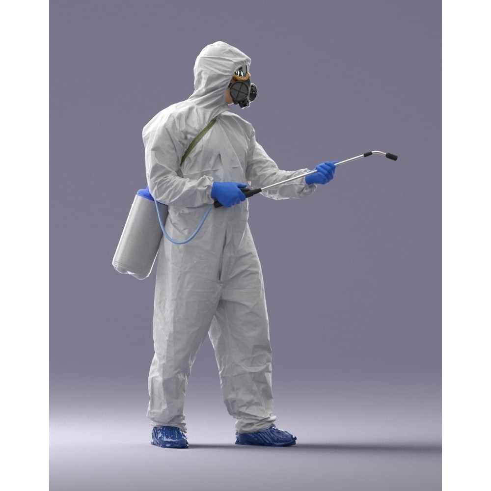 Disinfector 3D Model – Realistic Character in Protective Suit, FBX - View 12