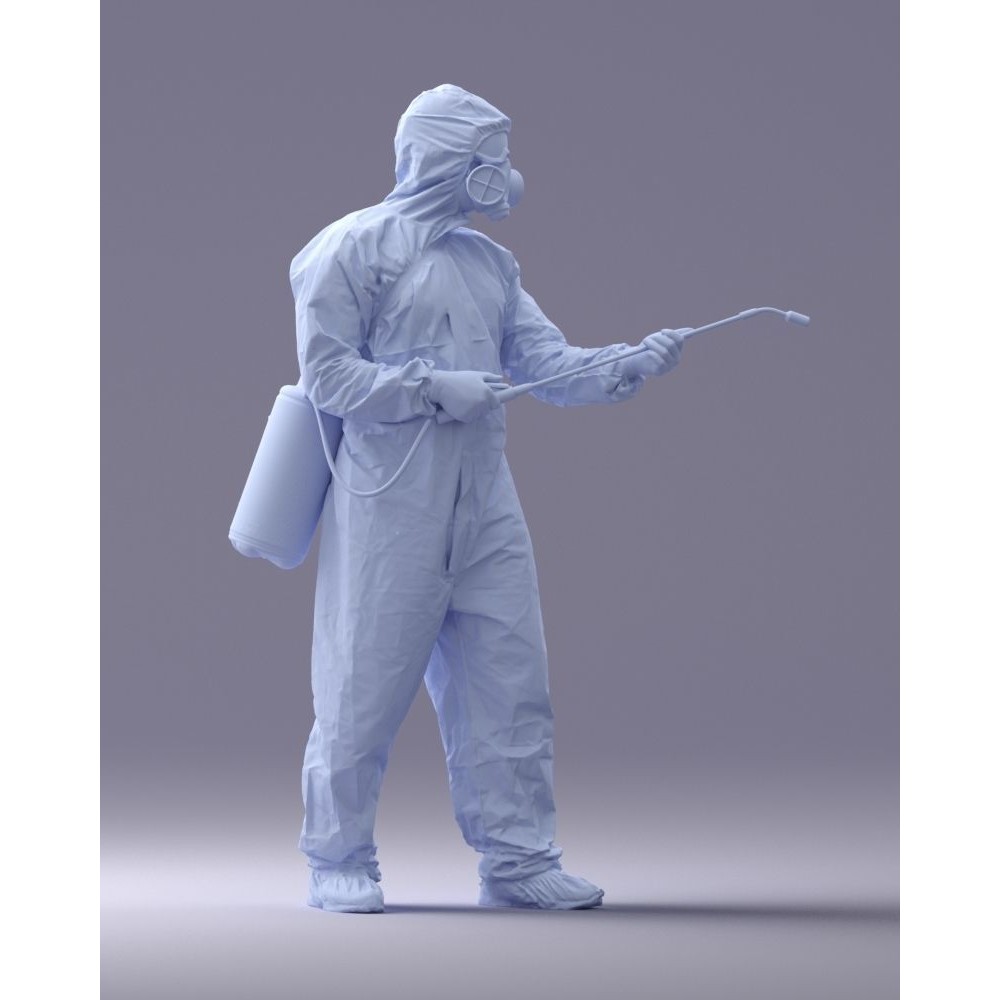 Disinfector 3D Model – Realistic Character in Protective Suit, FBX - View 13