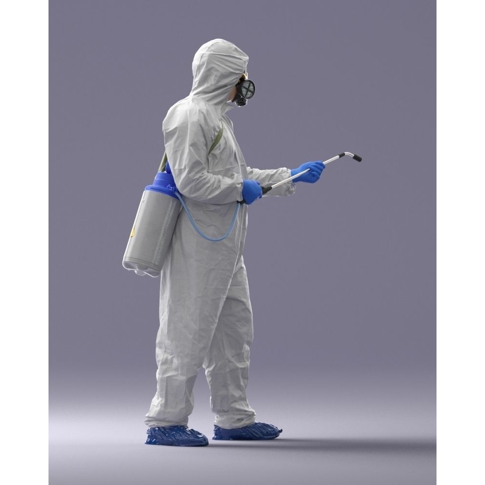 Disinfector 3D Model – Realistic Character in Protective Suit, FBX - View 15