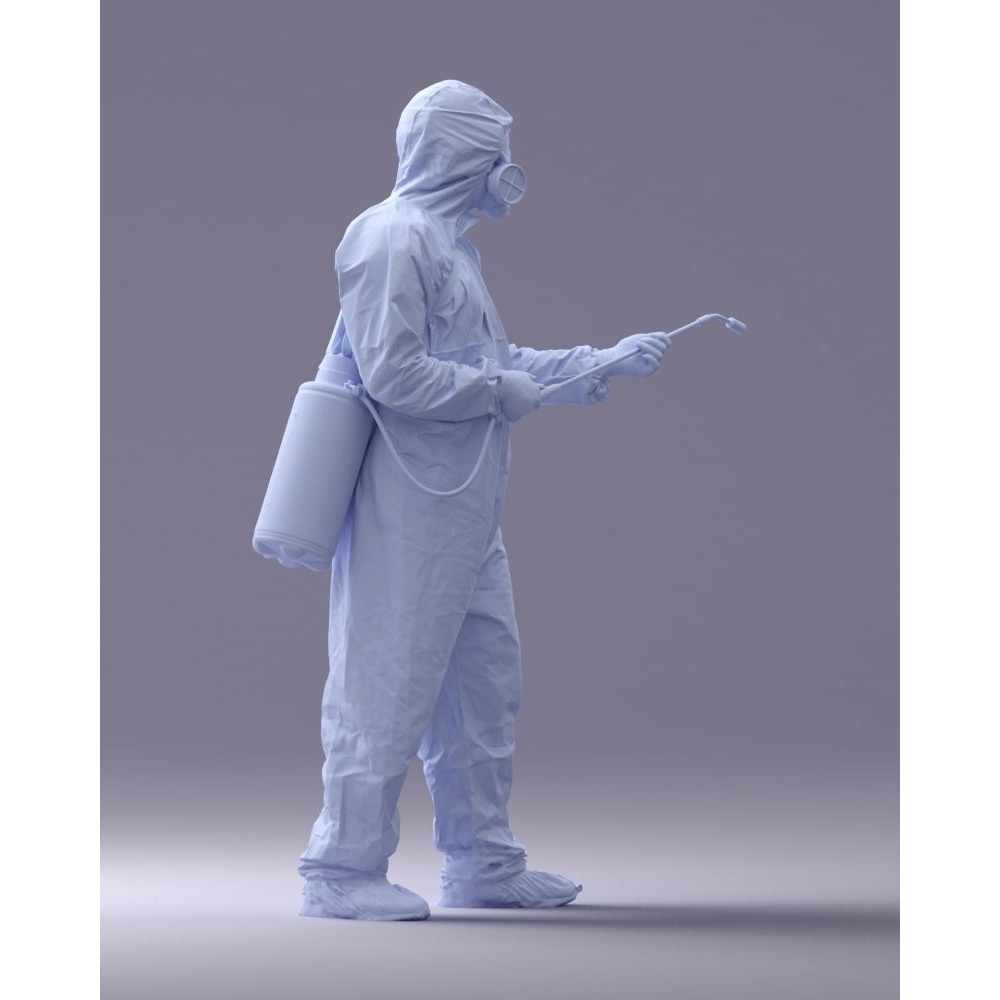 Disinfector 3D Model – Realistic Character in Protective Suit, FBX - View 16