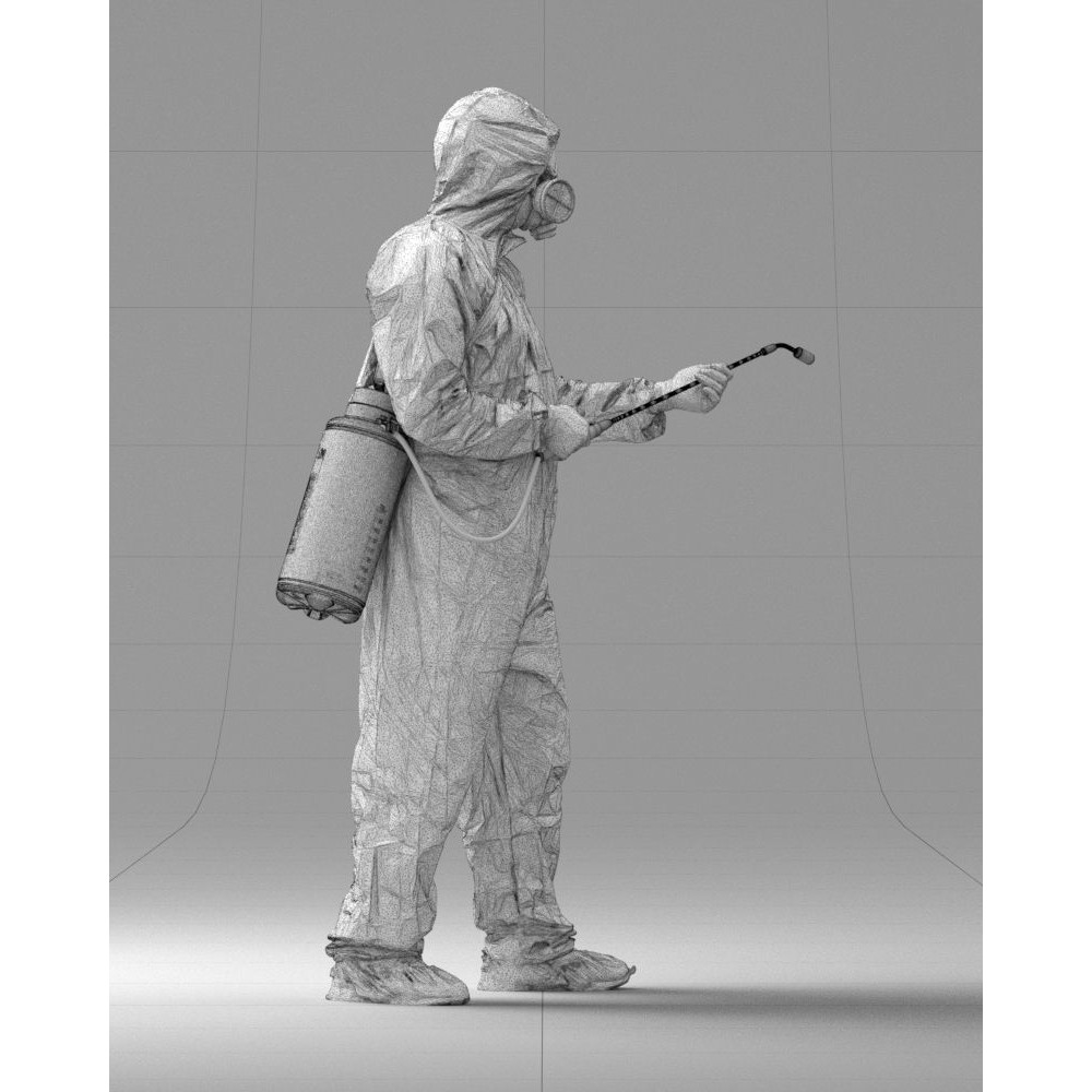 Disinfector 3D Model – Realistic Character in Protective Suit, FBX - View 17