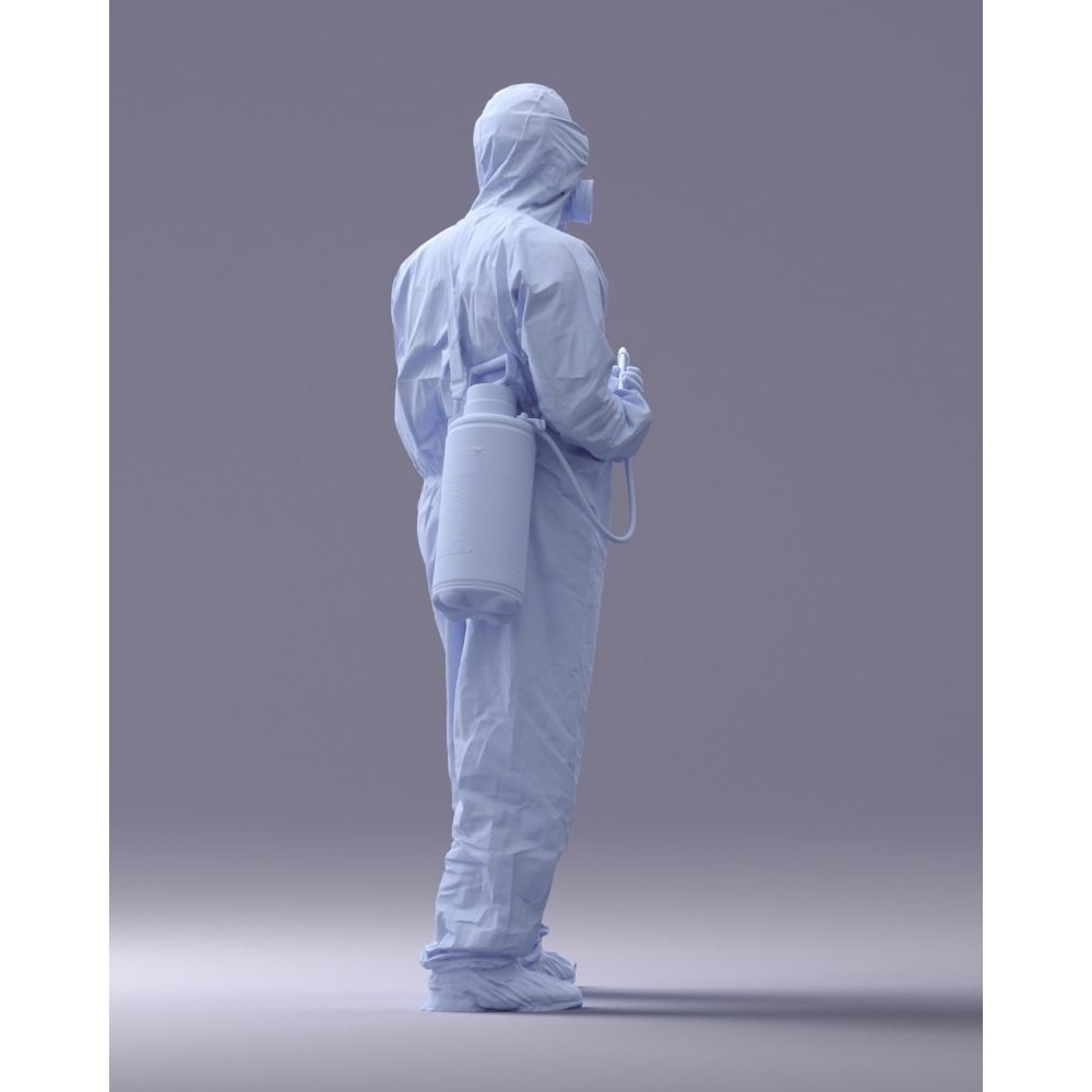 Disinfector 3D Model – Realistic Character in Protective Suit, FBX - View 19