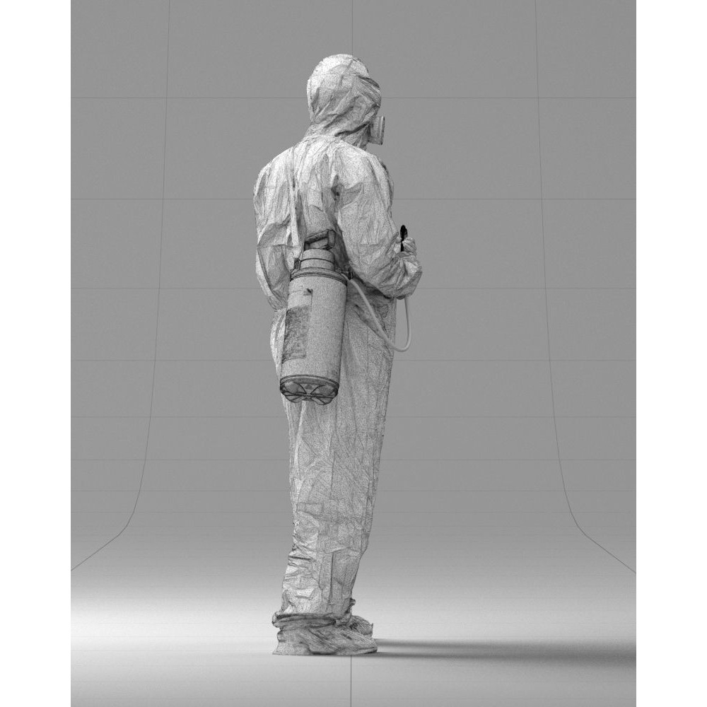 Disinfector 3D Model – Realistic Character in Protective Suit, FBX - View 20