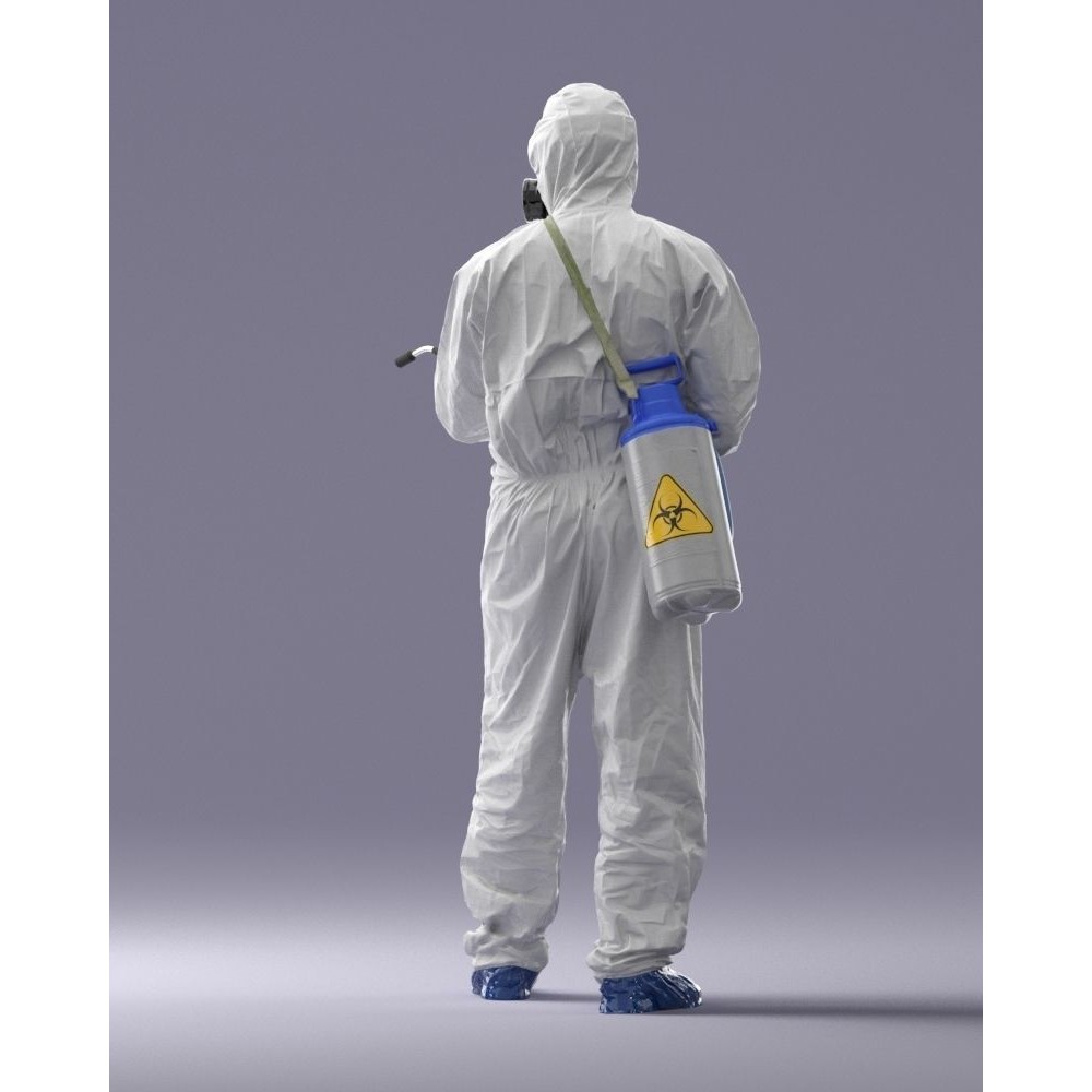 Disinfector 3D Model – Realistic Character in Protective Suit, FBX - View 21