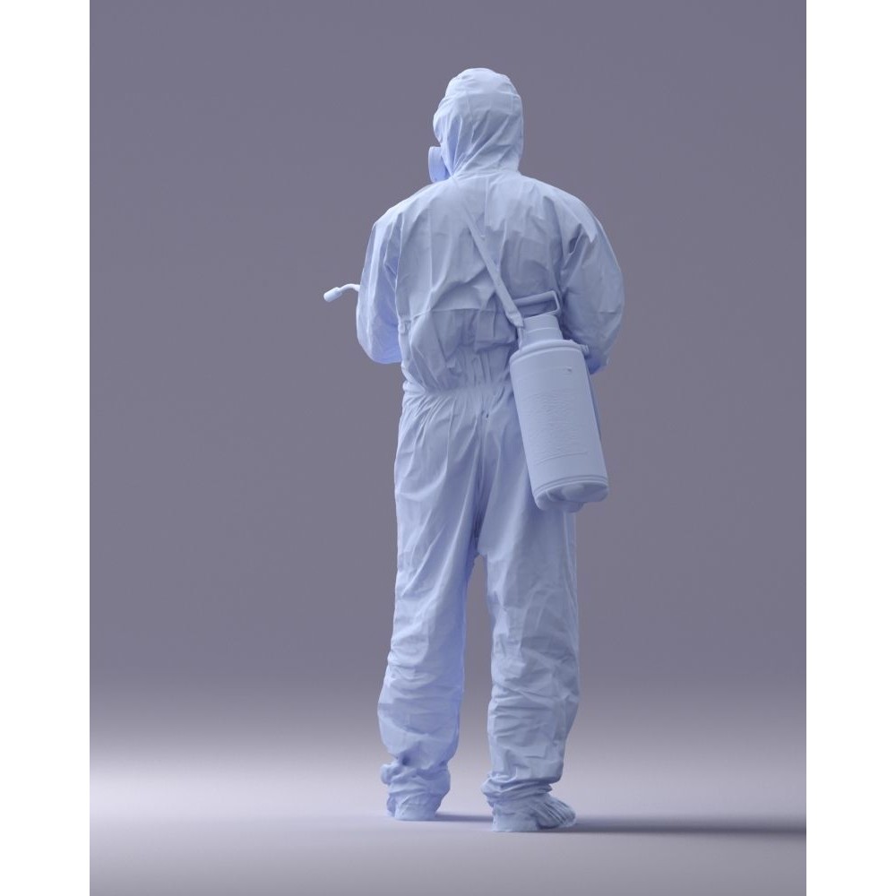 Disinfector 3D Model – Realistic Character in Protective Suit, FBX - View 22