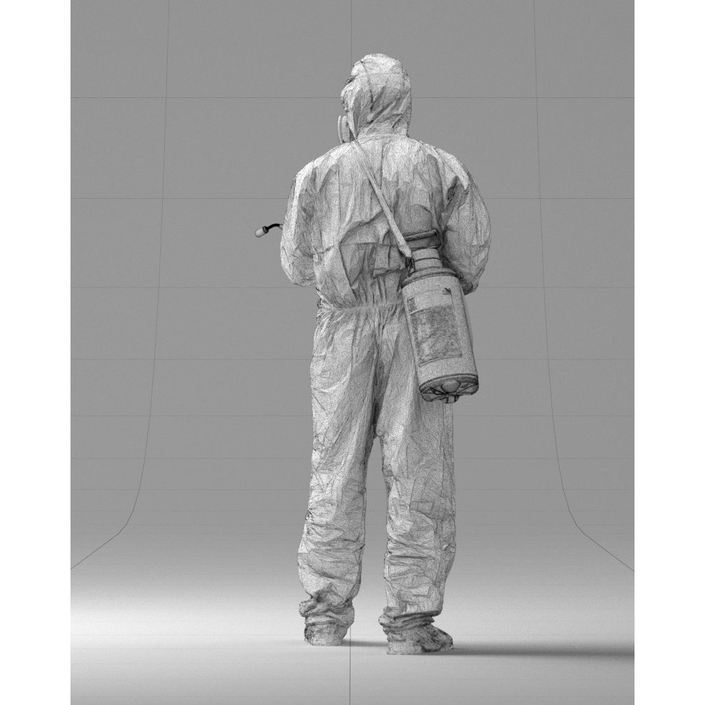 Disinfector 3D Model – Realistic Character in Protective Suit, FBX - View 23