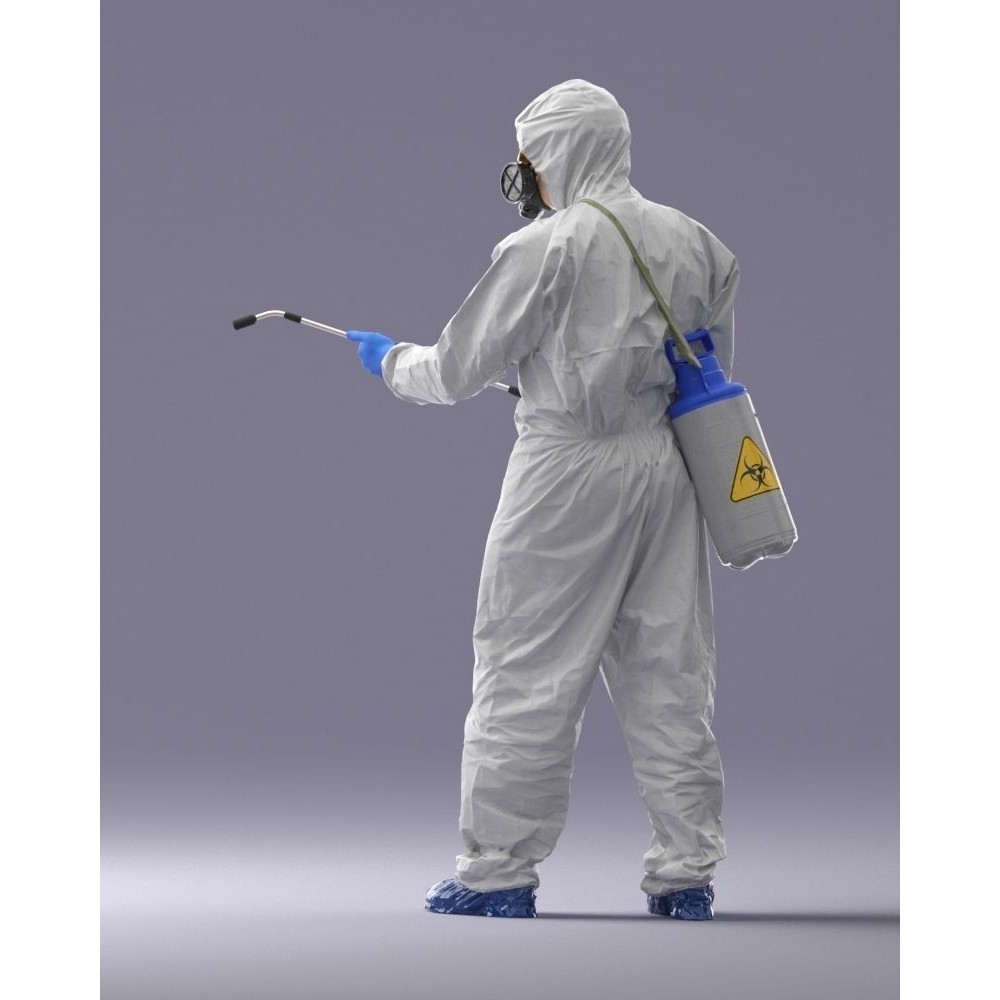 Disinfector 3D Model – Realistic Character in Protective Suit, FBX - View 24