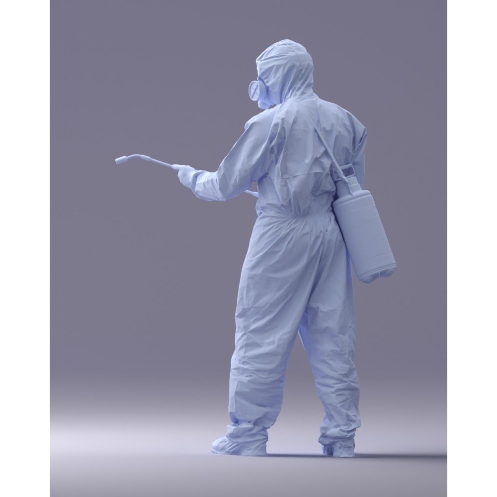 Disinfector 3D Model – Realistic Character in Protective Suit, FBX - View 25