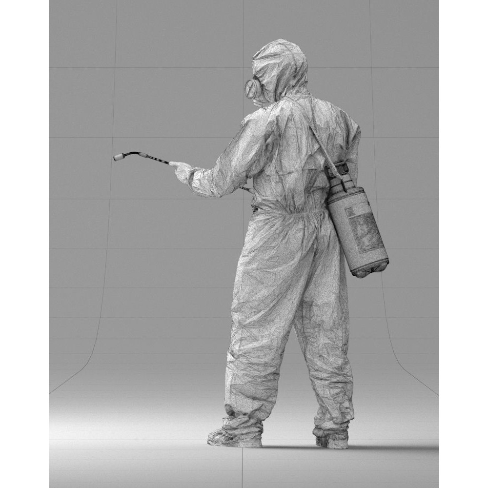 Disinfector 3D Model – Realistic Character in Protective Suit, FBX - View 26