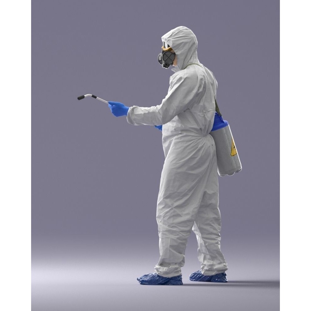 Disinfector 3D Model – Realistic Character in Protective Suit, FBX - View 27