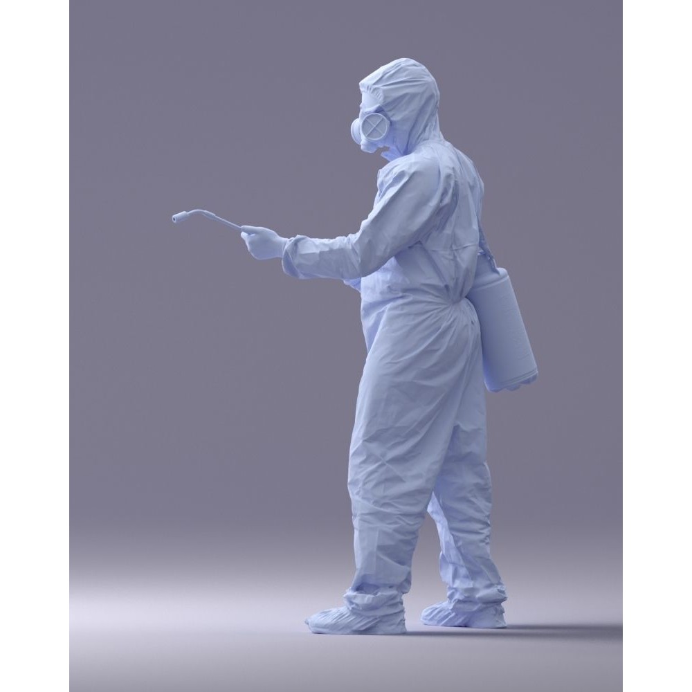 Disinfector 3D Model – Realistic Character in Protective Suit, FBX - View 28
