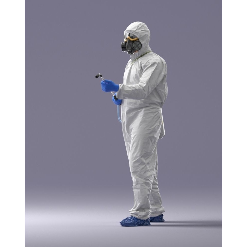 Disinfector 3D Model – Realistic Character in Protective Suit, FBX - View 30