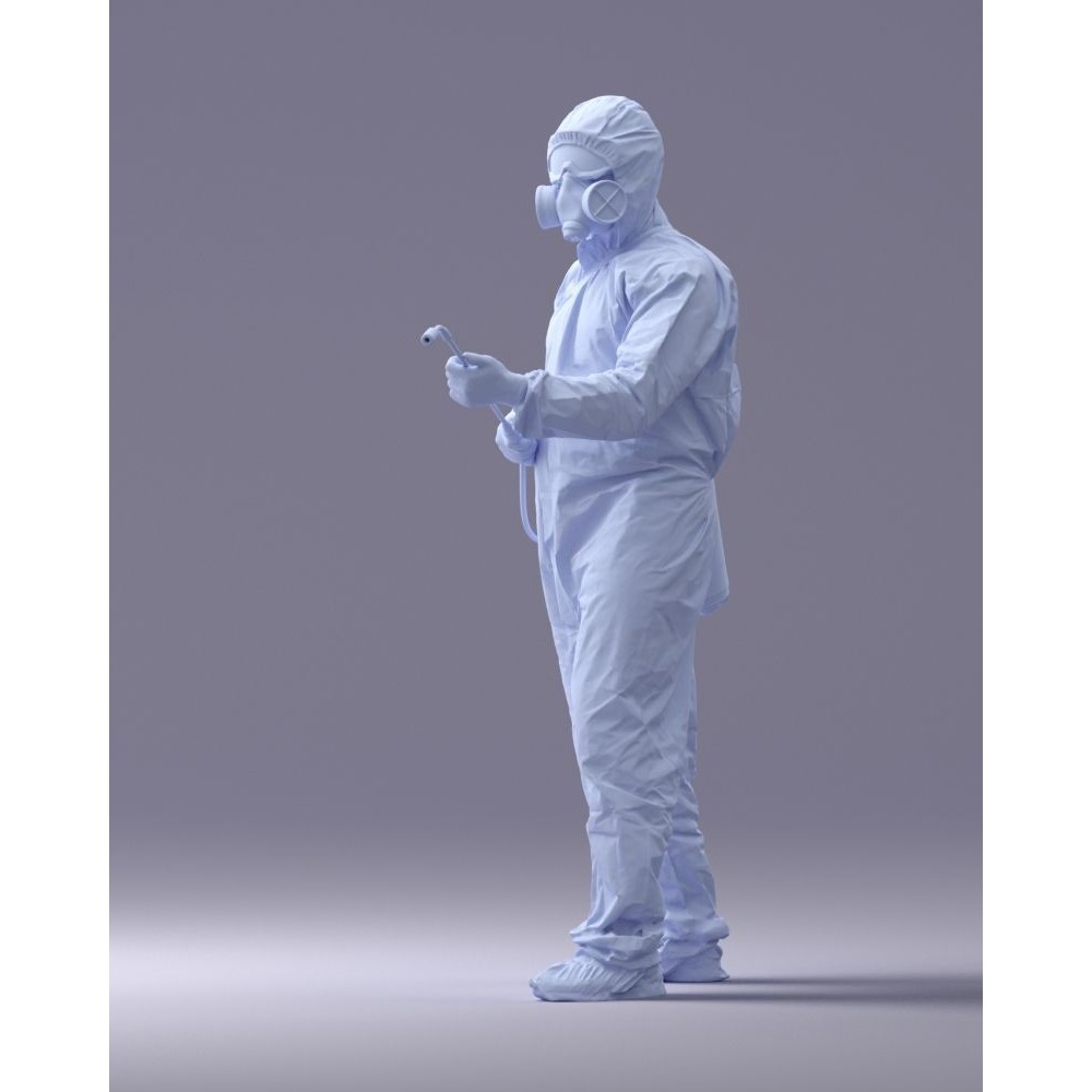 Disinfector 3D Model – Realistic Character in Protective Suit, FBX - View 31