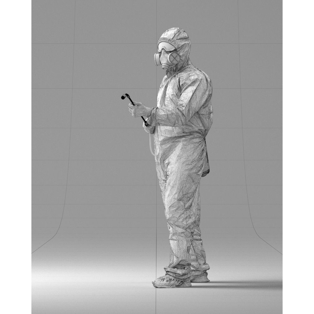 Disinfector 3D Model – Realistic Character in Protective Suit, FBX - View 32