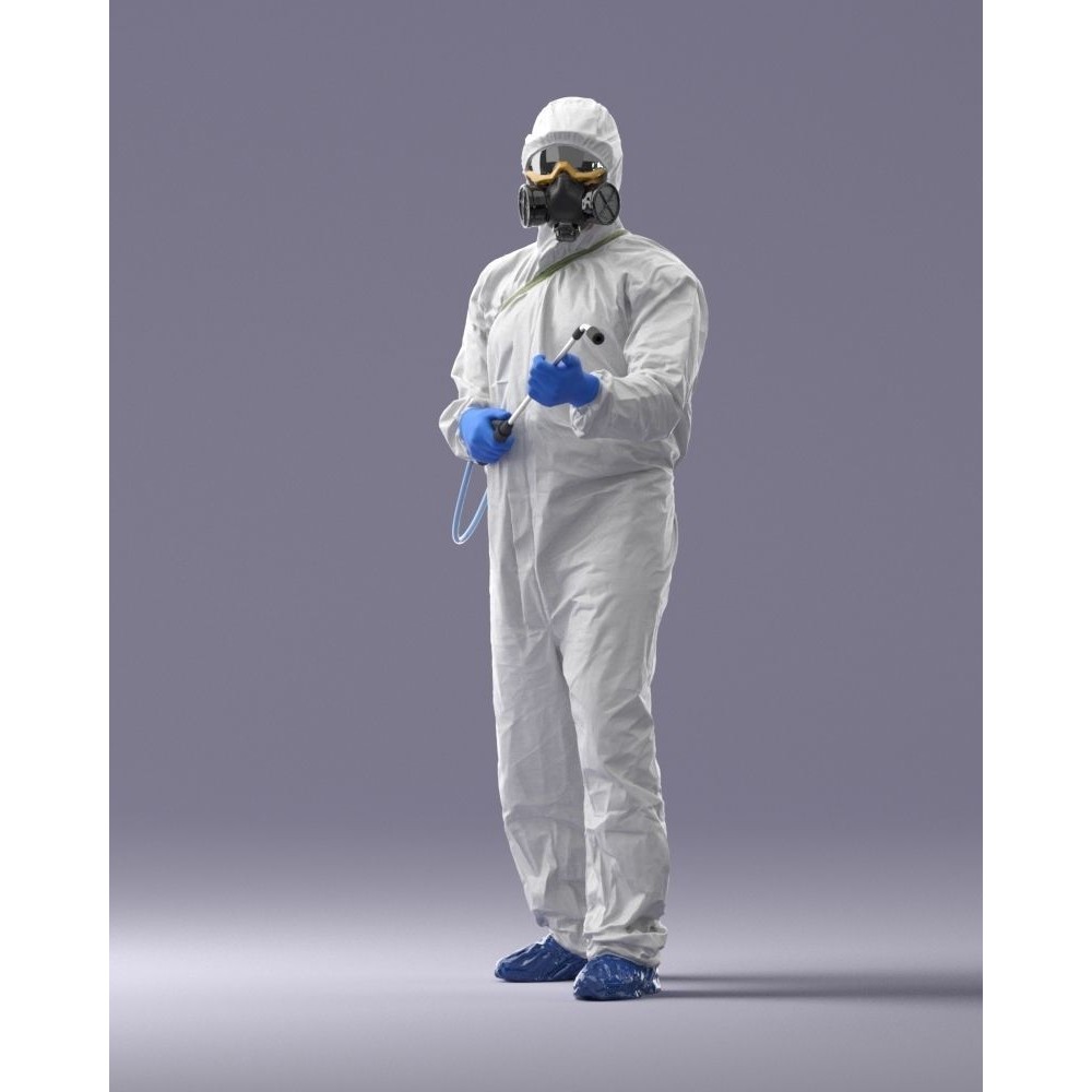 Disinfector 3D Model – Realistic Character in Protective Suit, FBX - View 33