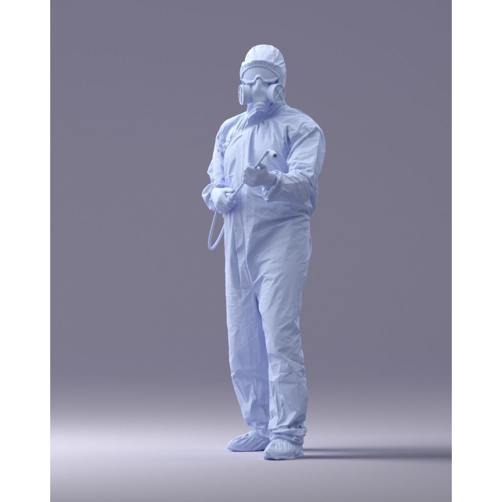 Disinfector 3D Model – Realistic Character in Protective Suit, FBX - View 34