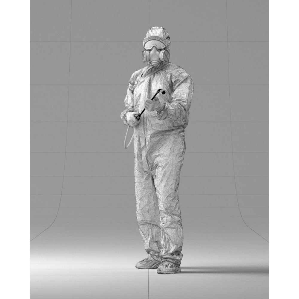 Disinfector 3D Model – Realistic Character in Protective Suit, FBX - View 35