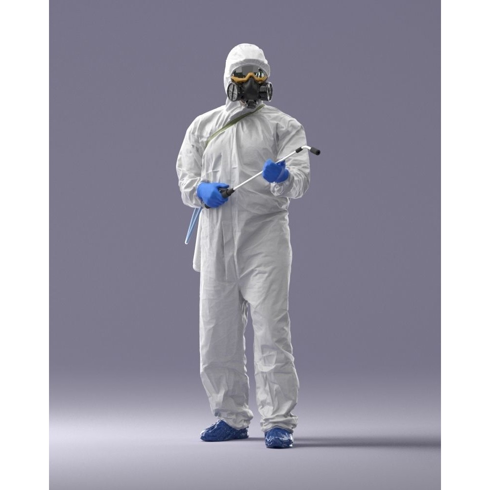 Disinfector 3D Model – Realistic Character in Protective Suit, FBX - View 36