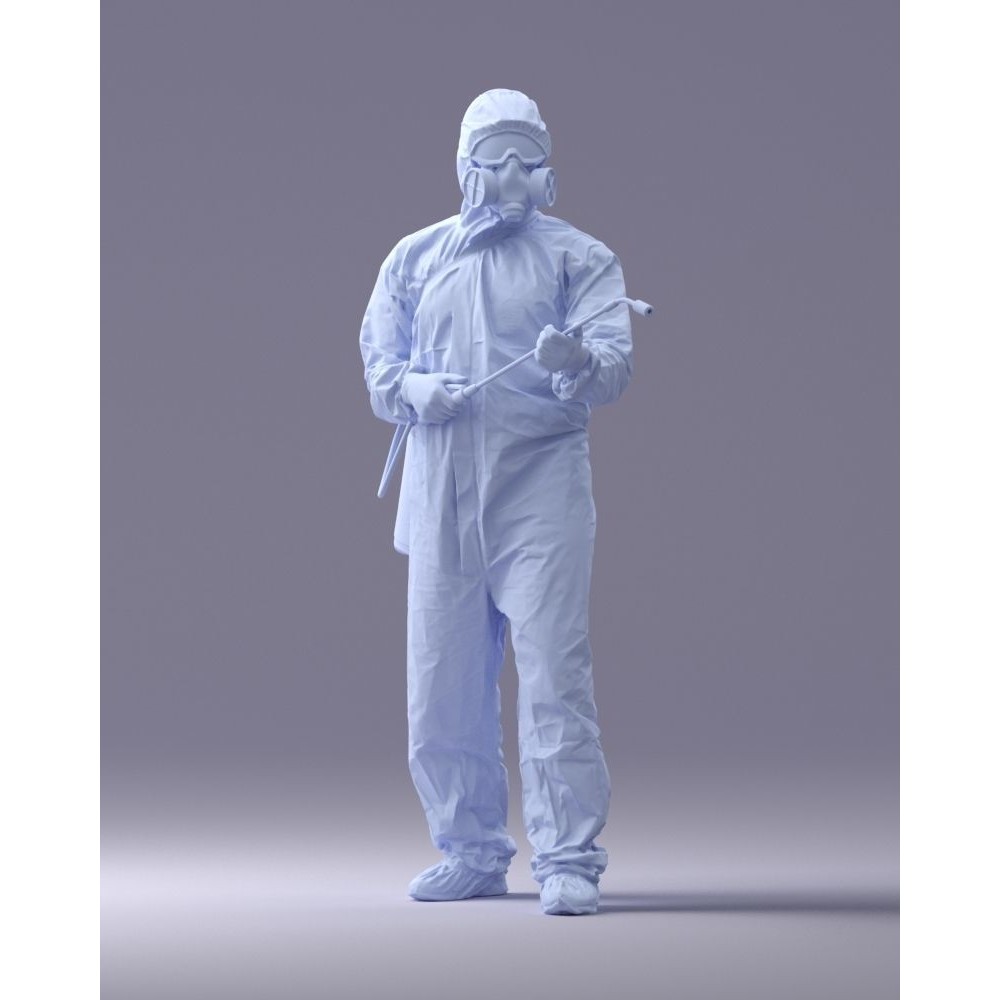 Disinfector 3D Model – Realistic Character in Protective Suit, FBX - View 37