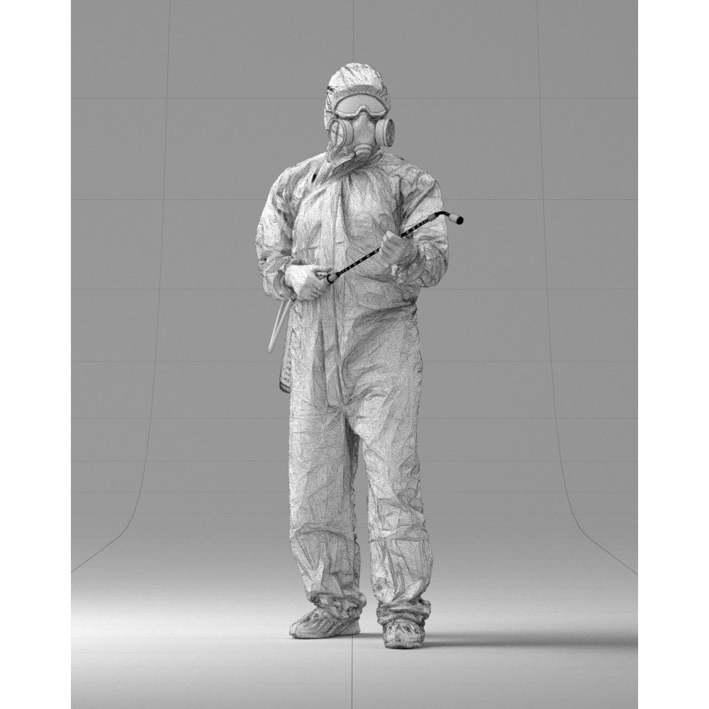 Disinfector 3D Model – Realistic Character in Protective Suit, FBX - View 38