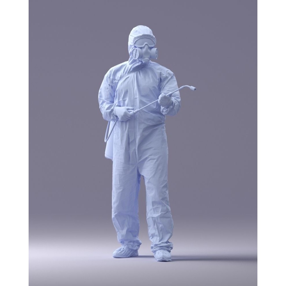 Disinfector 3D Model – Realistic Character in Protective Suit, FBX - View 4