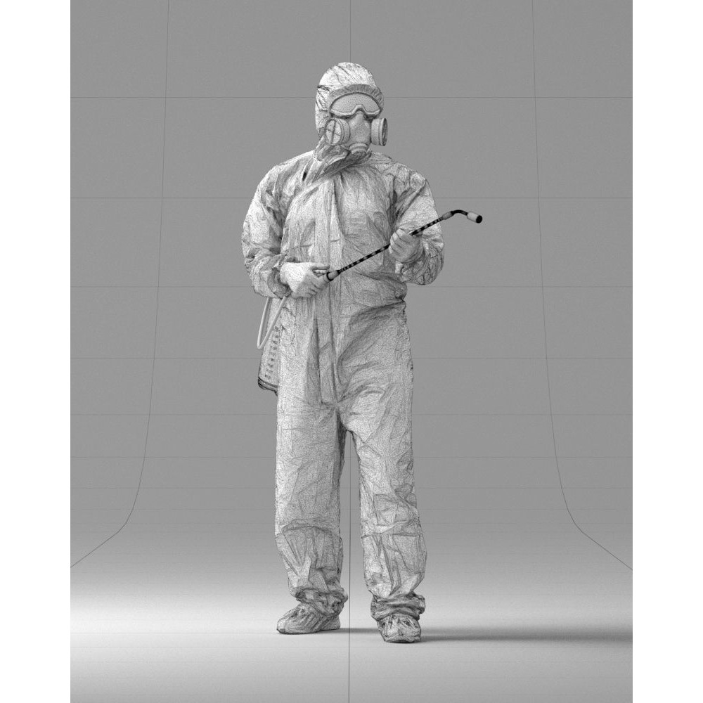 Disinfector 3D Model – Realistic Character in Protective Suit, FBX - View 5