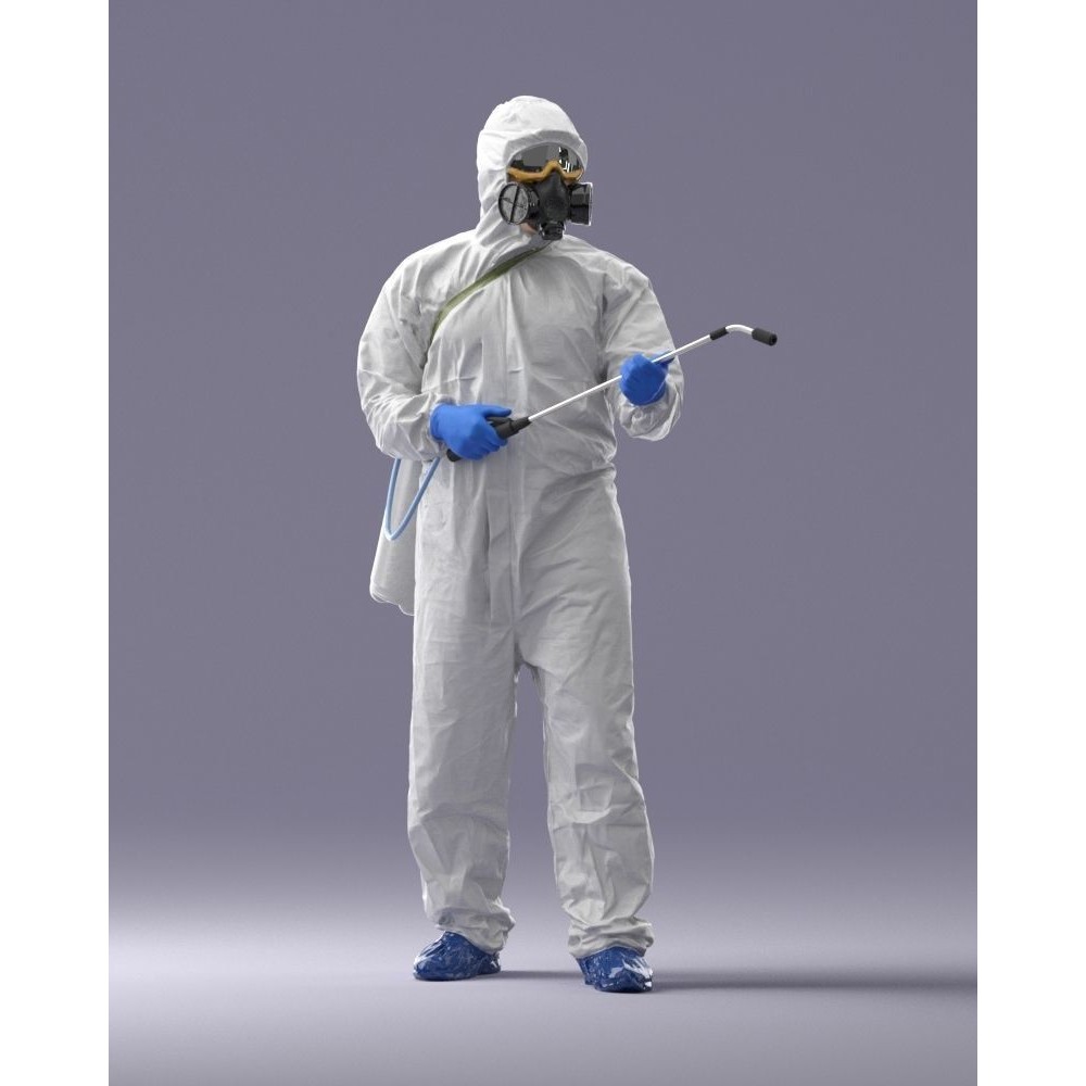 Disinfector 3D Model – Realistic Character in Protective Suit, FBX - View 6