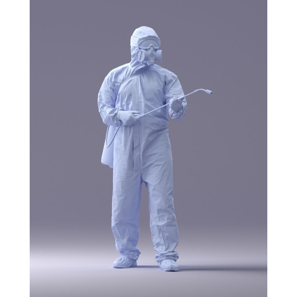 Disinfector 3D Model – Realistic Character in Protective Suit, FBX - View 7