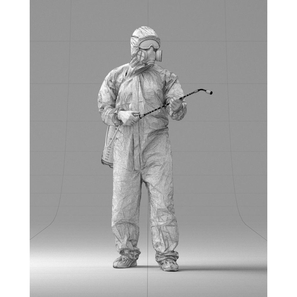 Disinfector 3D Model – Realistic Character in Protective Suit, FBX - View 8