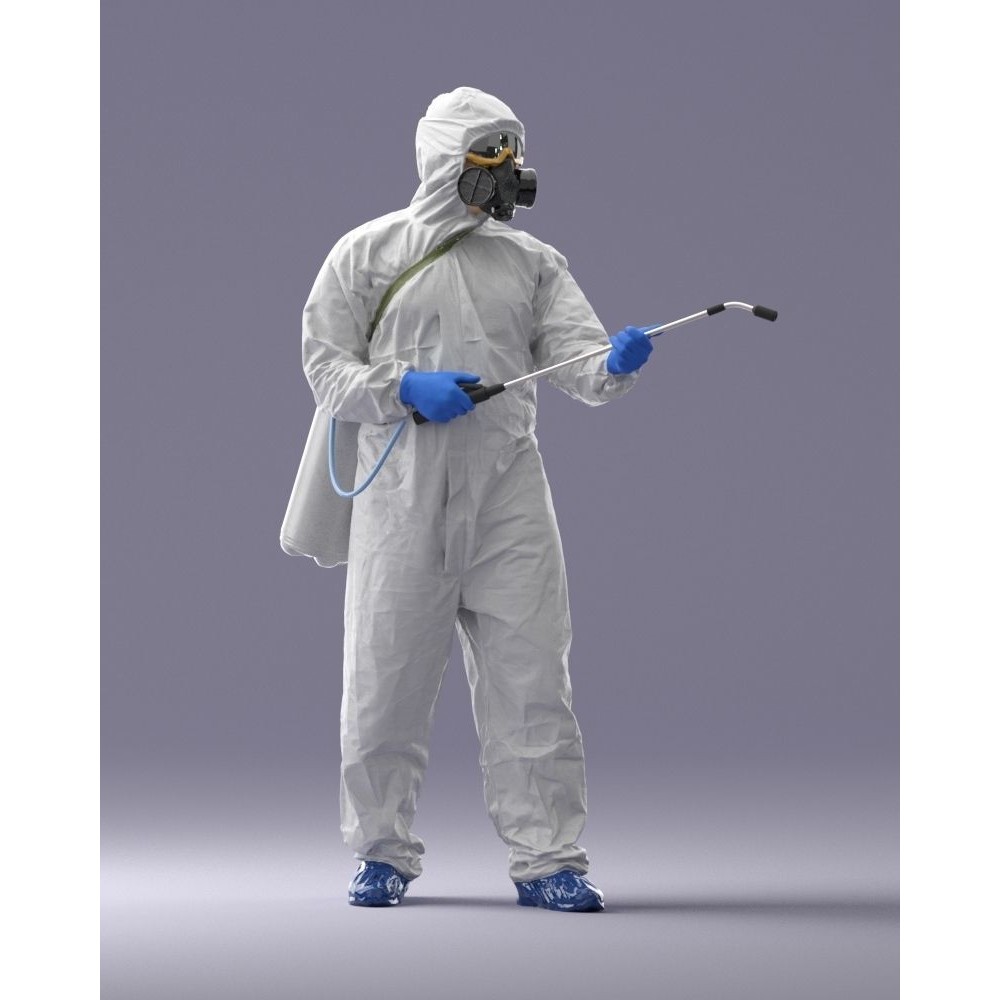 Disinfector 3D Model – Realistic Character in Protective Suit, FBX - View 9