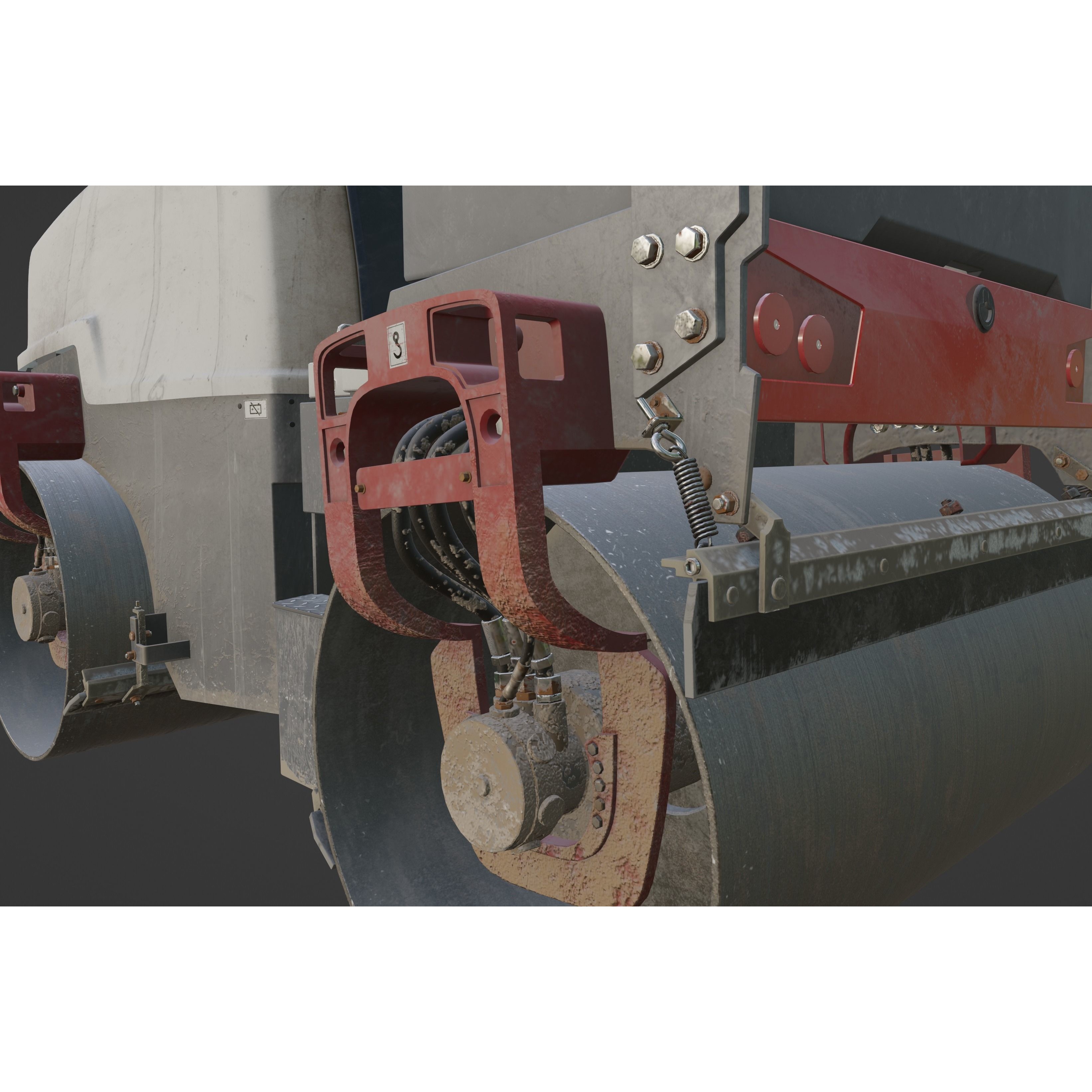 Tandem Road Roller Dynapac CC1200 VI - Game-Ready 3D Model - View 13