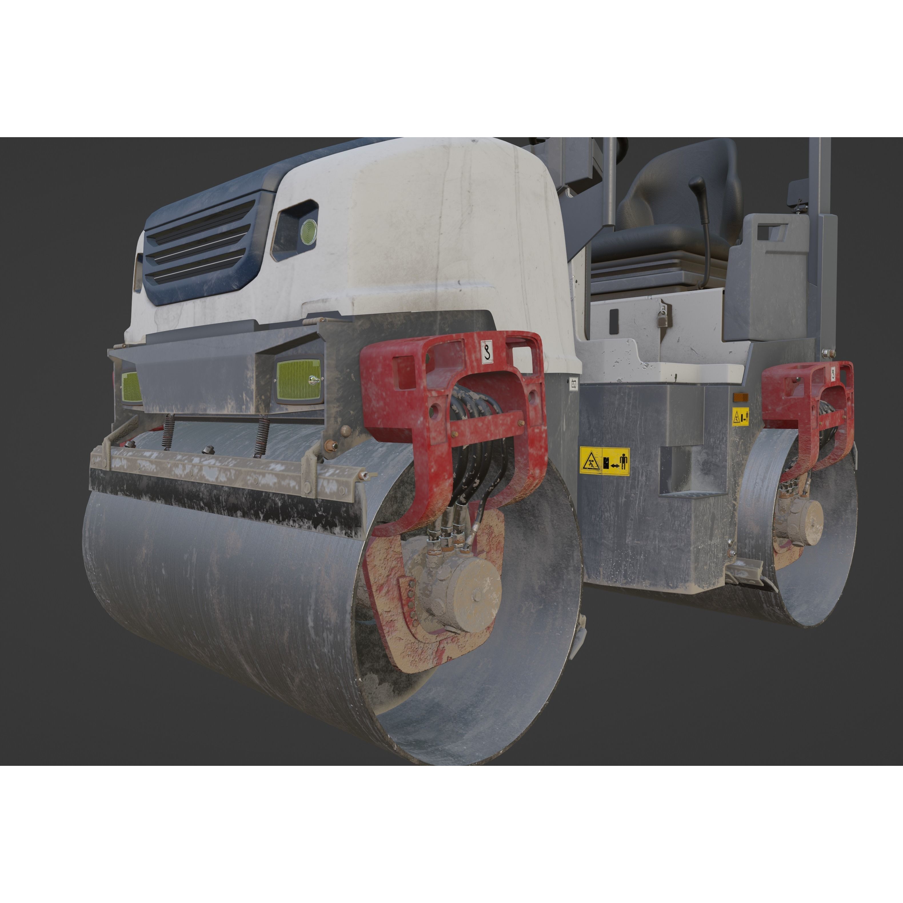 Tandem Road Roller Dynapac CC1200 VI - Game-Ready 3D Model - View 14