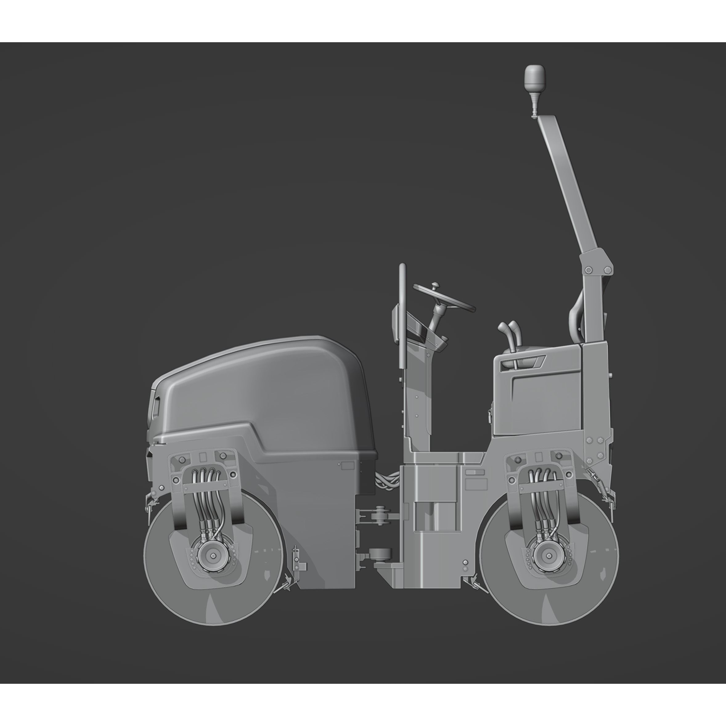 Tandem Road Roller Dynapac CC1200 VI - Game-Ready 3D Model - View 15